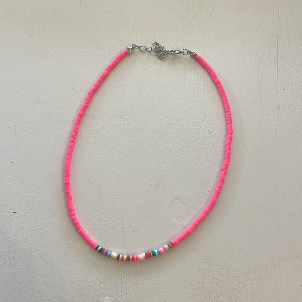 Pink Puka Shell Choker Necklace